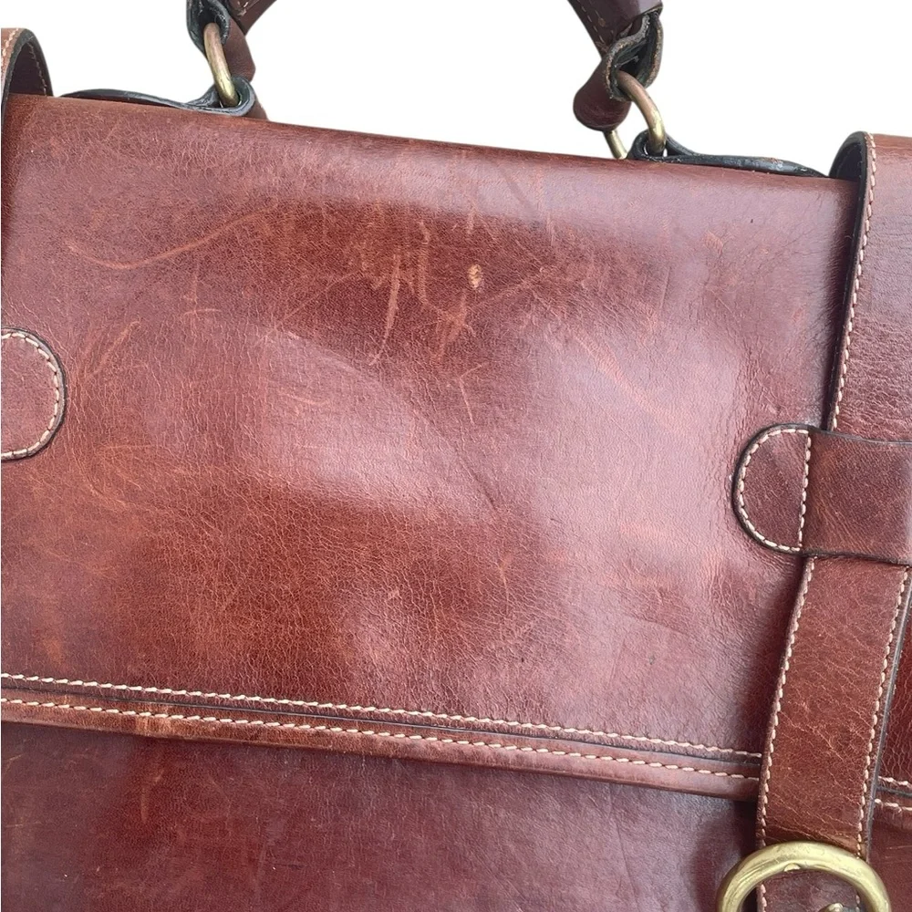 VTG Henry Louis Leather‎ Briefcase, Snap Closure, Missing Strap, EUC